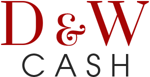 D&W Cash logo with red letters.