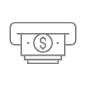 Black silhouette of a man with glasses.