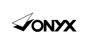 Onyx logo with geometric design element.
